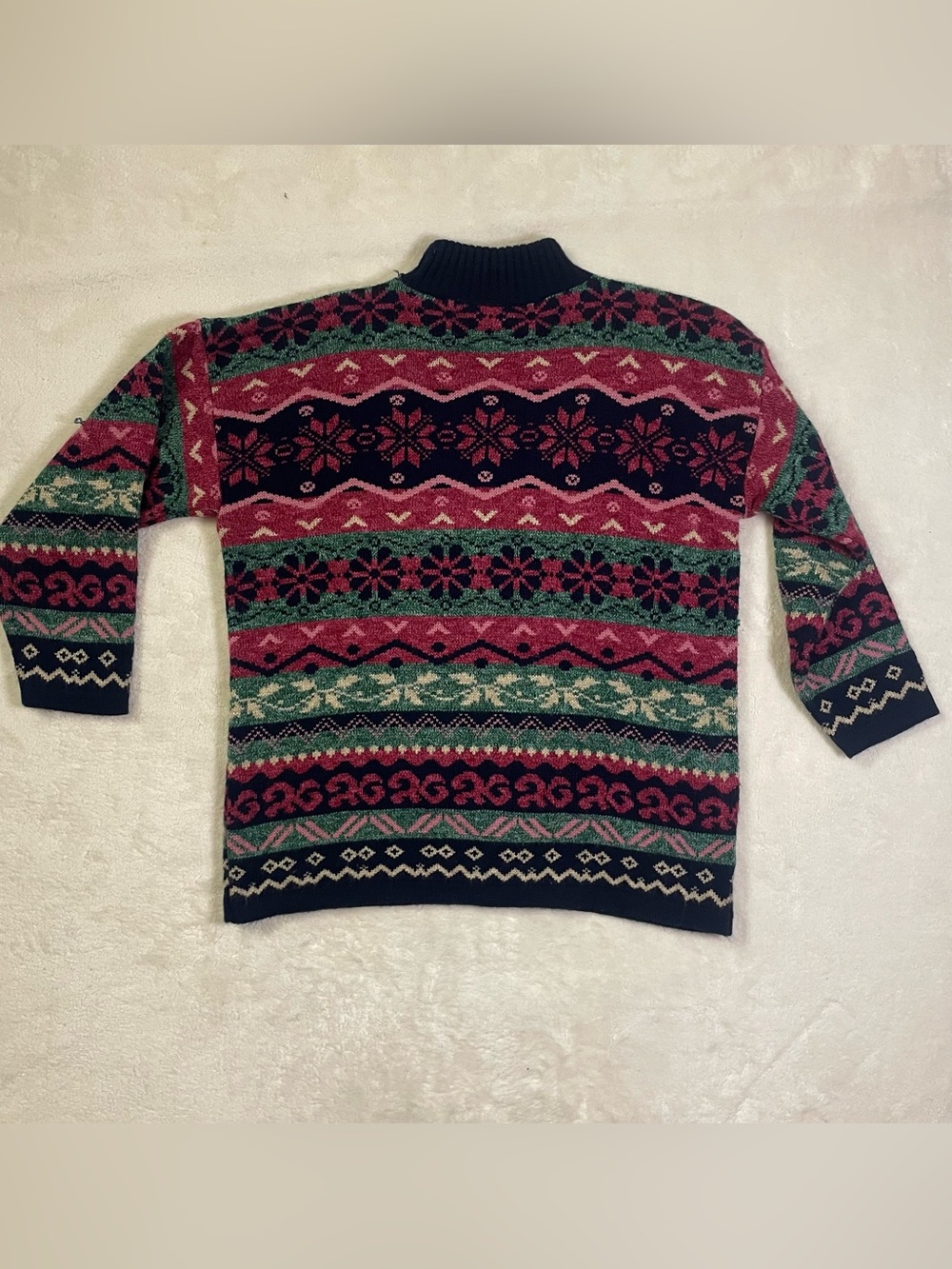 Private Eyes Vintage Knit Geometric Festive Design Pullover Sweater size M - Picture 14 of 14